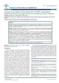 Changes in the Adipose Tissue Expression of CD86 Costimulatory