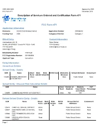 Description of Services Ordered and Certification Form 471 FCC
