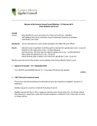 Minutes of the Seventy-Second Council Meeting – 11 February 2019 Grant Macewan University