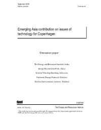 Emerging Asia Contribution on Issues of Technology for Copenhagen