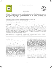 Influence of Temperature on Some Biological