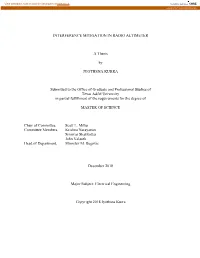 INTERFERENCE MITIGATION in RADIO ALTIMETER a Thesis By