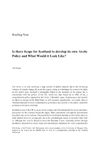 Is There Scope for Scotland to Develop Its Own Arctic Policy and What Would It Look Like?