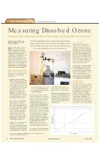 Measuring Dissolved Ozone Company Develops New Method of Measurement for Bottled Water Plants