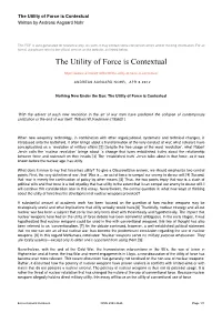 The Utility of Force Is Contextual Written by Andreas Aagaard Nohr