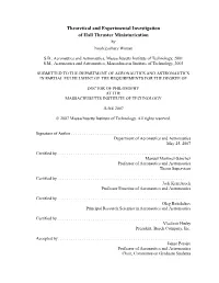 Theoretical and Experimental Investigation of Hall Thruster Miniaturization by Noah Zachary Warner