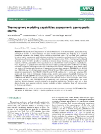 Thermosphere Modeling Capabilities Assessment: Geomagnetic Storms