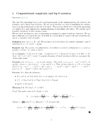 1 Computational Complexity and Big-O Notation
