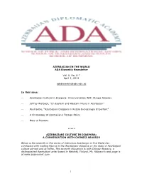 AZERBAIJAN in the WORLD ADA Biweekly Newsletter Vol. 6, No. 6-7