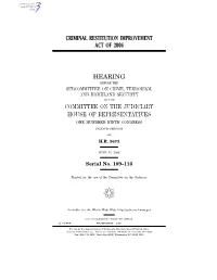Criminal Restitution Improvement Act of 2006