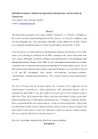 Embodied Encounters: Identities in Experiential, Informal Dance, and Movement in Central Java Lise Lavelle, Lund University, Sweden Contact: Liselavelle@Mail.Dk