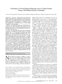 Evaluation of Noise-Induced Hearing Loss in Young People Using a Web-Based Survey Technique