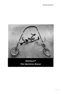 Glidecycle™ Pilot Operations Manual