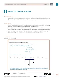 Lesson 17: the Area of a Circle
