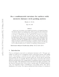 On a Combinatorial Curvature for Surfaces with Inversive Distance Circle Packing Metrics