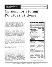 Options for Storing Potatoes at Home