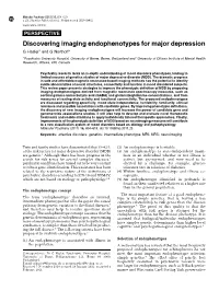 Discovering Imaging Endophenotypes for Major Depression