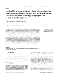 Lectin-Affinity Chromatography Brain Glycoproteomics and Alzheimer