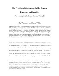The Fragility of Consensus: Public Reason, Diversity, and Stability