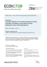 The Quantum Bases for Human Expertise, Knowledge, and Problem-Solving (Extended Version with Applications)