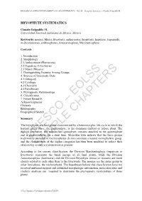Bryophyte Systematics - Claudio Delgadillo M