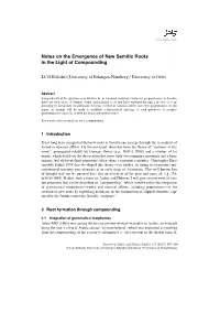 Notes on the Emergence of New Semitic Roots in the Light of Compounding