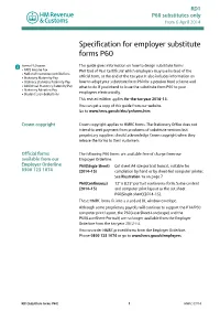Specification for Employer Substitute Forms P60