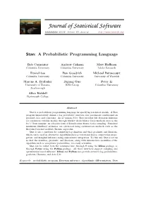 Stan: a Probabilistic Programming Language