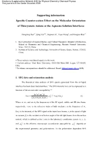 Supporting Information Specific Counter-Cation Effect on the Molecular Orientation of Thiocyanate Anions at the Aqueous Solution Interfaces