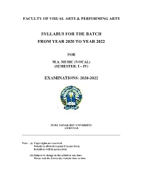Syllabus for the Batch from Year 2020 to Year 2022