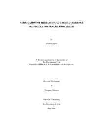 Verification of Hierarchical Cache Coherence Protocols for Future Processors