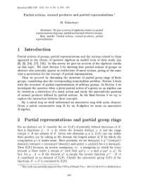 1 Introd Uction 2 Partial Representations and Partial Group