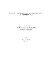 Continuity and Change in the Musical Traditions of the Avatime of Ghana
