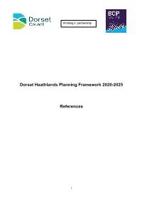 Dorset Heathlands Planning Framework 2020-2025 References