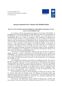 Intergovernmental Water Relations in Ile-Balkhash Basin