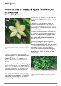 New Species of Custard Apple Family Found in Myanmar 26 January 2021, by Zhang Nannan