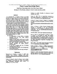 Panel: Large Knowledge Bases