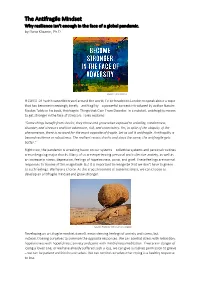 The Antifragile Mindset Why Resilience Isn't Enough in the Face of a Global Pandemic