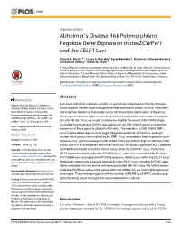 Alzheimer's Disease Risk Polymorphisms Regulate