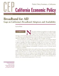 Broadband for All? Gaps in California’S Broadband Adoption and Availability