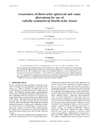 Generation of Third-Order Spherical and Coma Aberrations by Use of Radially Symmetrical Fourth-Order Lenses