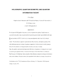 Holography, Quantum Geometry, and Quantum