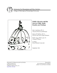 Public Libraries and the Internet 2006: Study Results and Findings