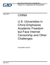 US Universities in China Emphasize