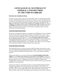 Using GFO Land Records for the Oregon Territory