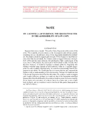 By a Scintilla of Evidence: the Issues Involved in the Admissibility of Low Copy