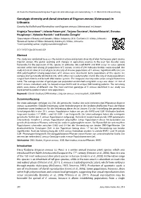 Genotypic Diversity and Clonal Structure of Erigeron Annuus