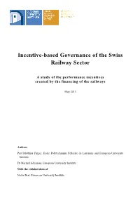 Incentive-Based Governance of the Swiss Railway Sector