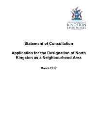 Statement of Consultation Application for the Designation of North