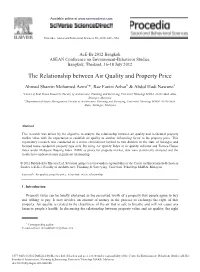 The Relationship Between Air Quality and Property Price